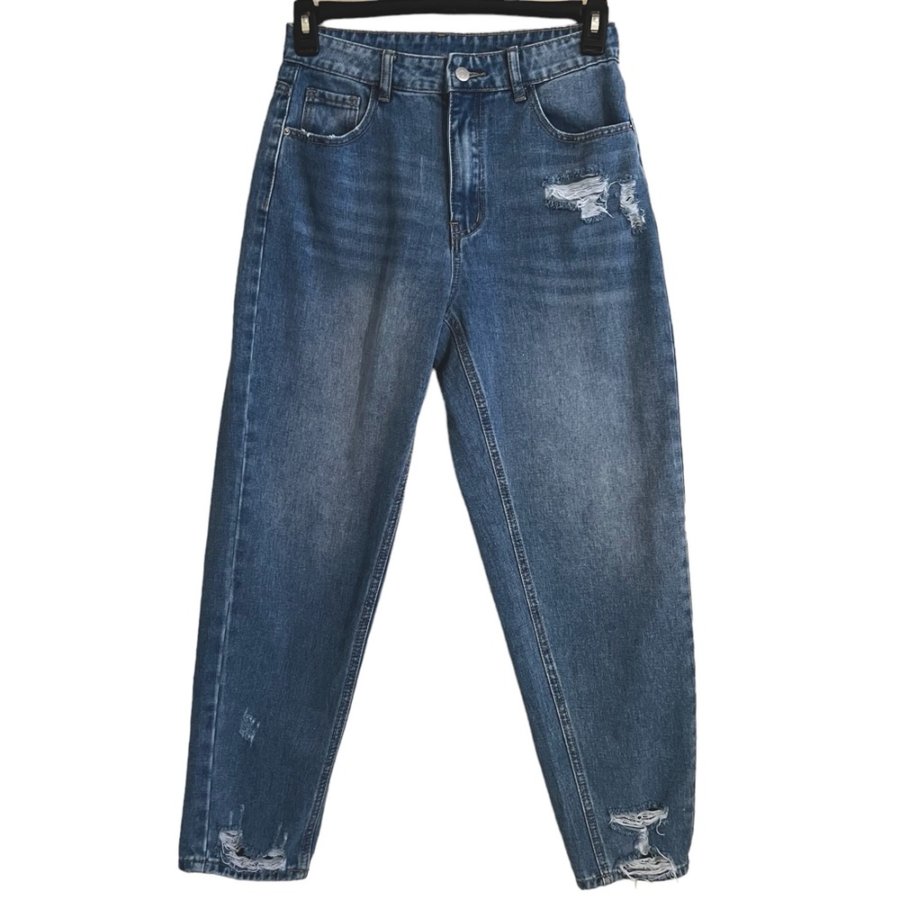 SHEIN High Rise Full Leg Tapered Ankle Jeans Size 10